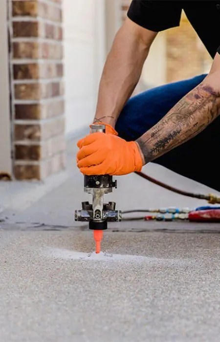 Commercial concrete crew repairing an industrial slab in Northwest Arkansas