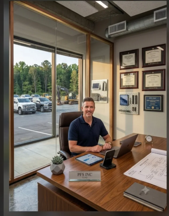 Erik Nilsson, Chief Operating Officer of Precision Foundation Specialists, on site with the company's heavy equipment fleet